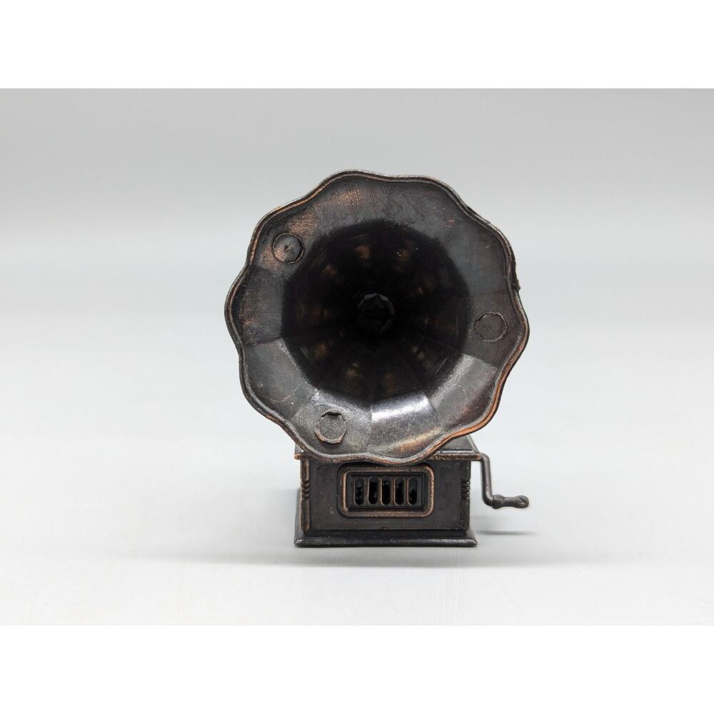 Vintage Diecast Mini Mechanical Phonograph Pencil Sharpener Decoration Hong Kong - Picture 10 of 12
